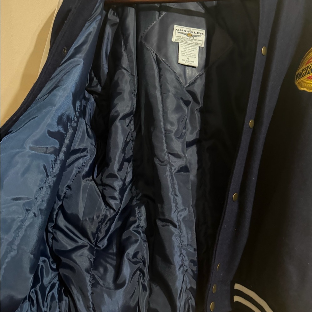 Chrysler Logo Navy and White Varsity Jacket - Picture 8 of 11